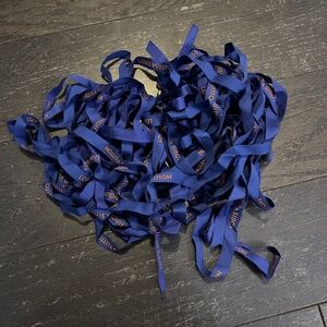 set of 8 Louis Vuitton blue with gold logo ribbon decoration gift wrapping